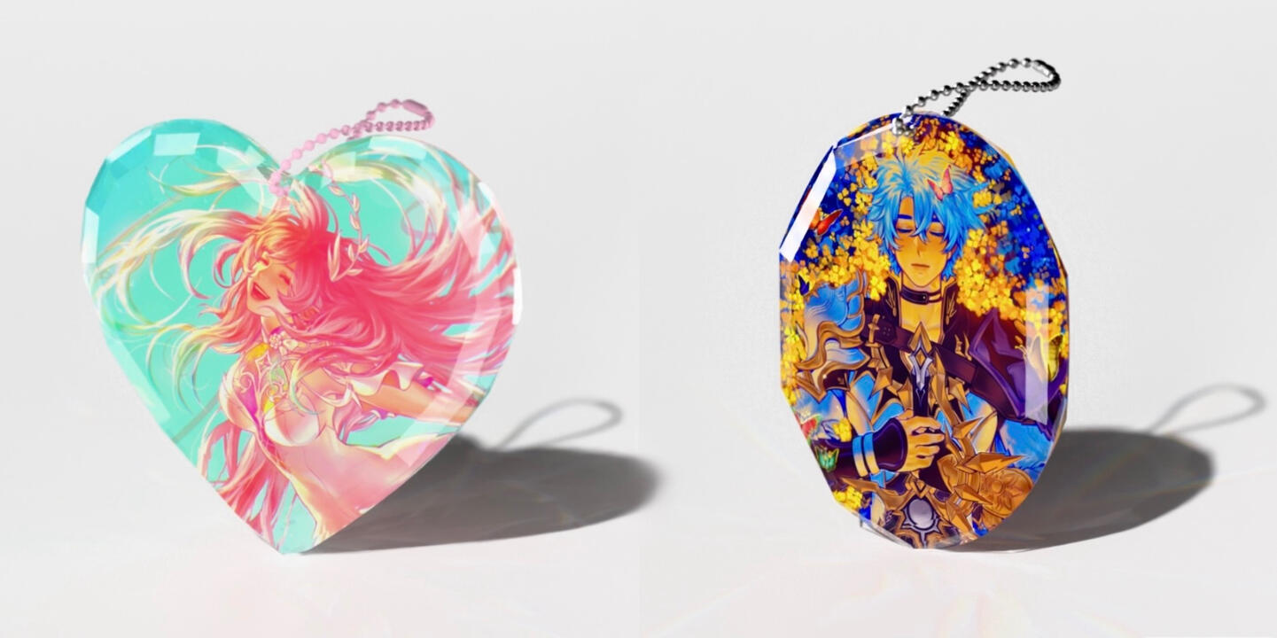 thick acrylic gemstone keychains